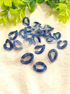 Elo de Resina 12mm Azul Mesclado (10gr - Aproximadamente 23un)