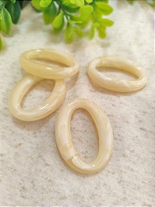 Entremeio Resina Oval 39mm Off Mesclado (4un)