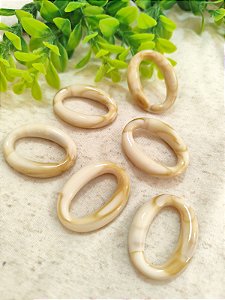 Entremeio Resina Oval 39mm Nude Mesclado (4un)