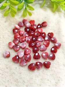 Coração Passante Resina 9mm Vermelho Mesclado (10gr -Aproximadamente 49un)