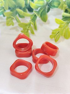 Passante Resina 20mm Coral, abertura 17mm (4un)