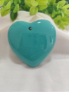Pingente Coração Resina Turquesa 60mm (un)
