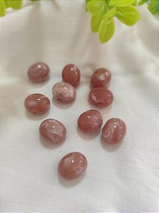 Conta de Resina 10mm Nude Mesclado, furo2mm (6un)