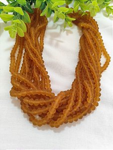 Cristal Âmbar Fosco 6mm (1 fio - Aproximadamente 86un)