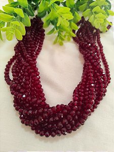 Cristal Vermelho Queimado Translúcido 6mm (1 fio - Aproximadamente 86un)