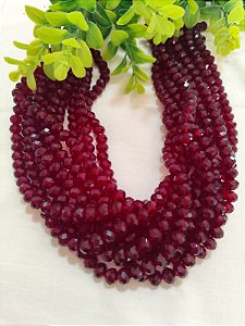 Cristal Vermelho Queimado Translúcido 8mm (1 fio - 64un)