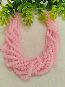 Cristal Rosa Bebê 6mm (1 fio - Aproximadamente 86un)