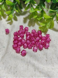 Cristal Acrílico Quadrado 8mm Pink (10gr - Aproximadamente 41un)