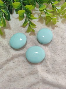 Conta Resina Oval 30mm Verde Água (2un)