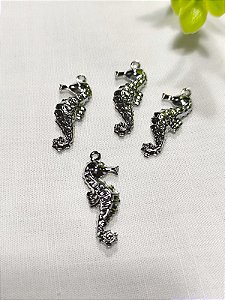 Pingente Cavalo Marinho ABS Níquel 25mm (un)