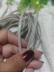 Tira de Couro Sintético Cinza Claro 5mm (1 metro)