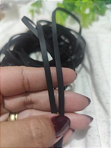 Tira de Couro Sintético Preto 5mm (1 metro)