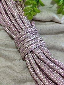 Corda Trançada 6mm Mescla Rosa Bebê (metro)