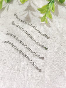 Kit Corrente Extensora 7cm Níquel, com acabamento gota (10un)