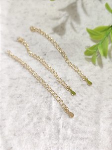 Kit Corrente Extensora 7cm Ouro, com acabamento gota (10un)