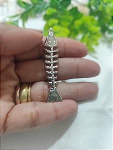 Pingente Espinha de Peixe 45mm Níquel (par)