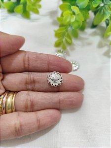 Pingente Redondo com Concha dentro 11mm Níquel (5un)