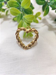 Pingente Coração Torcido 30mm Ouro (un)