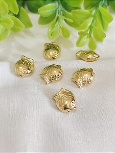 Passante Peixe 10mm Ouro, abertura 2mm (un)