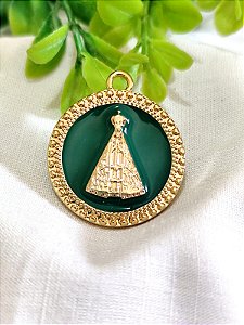 Pingente Nossa Senhora Aparecida Resinado Verde 3cm (un)