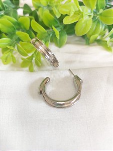 Brinco Meia Argola Níquel 30mm para cordas e cordões (par)