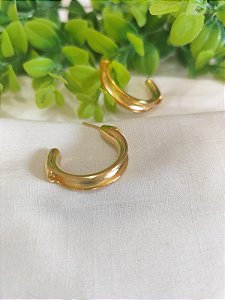 Brinco Meia Argola Ouro 30mm para cordas e cordões (par)