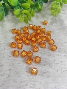 Cristal Acrílico Quadrado 8mm Laranja (10gr - Aproximadamente 41un)