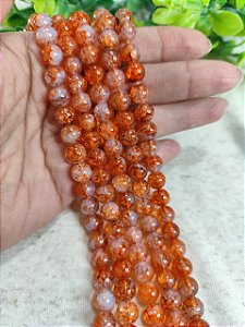 Conta de Murano 8mm Laranja (1 fio - Aproximadamente 54un)