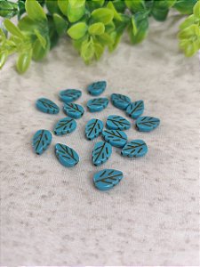 Folha Passante Resina Turquesa 13mm (5un)