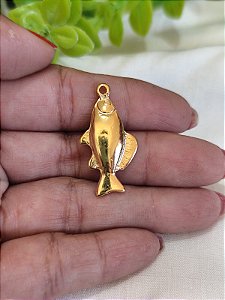 Pingente Peixe 30mm Ouro (un)