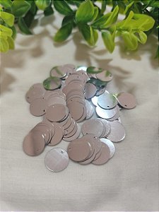 Paetê Redondo Prateado 13mm (5gr - Aproximadamente 63un)