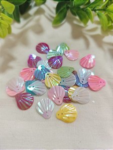 Paetê Concha Coloridos 15mm (5gr - Aprixamadamente 87un)