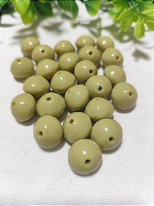 Conta Resina 15mm Verde Abacate, abertura 2mm (10un)