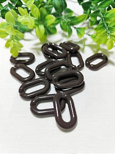 Elo de Resina 30mm Marrom Café, medida interna 20mm (6un)