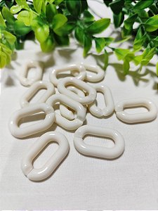 Elo de Resina 30mm Off White, medida interna 20mm (6un)