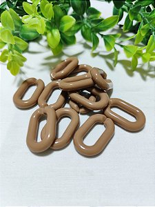 Elo de Resina 30mm Doce de Leite, medida interna 20mm (6un)