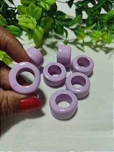 Conta de Resina Lavanda 24mm, furo grande (4un