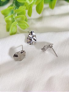 Brinco Martelado Gota 15mm Níquel, com argola embutida (par)
