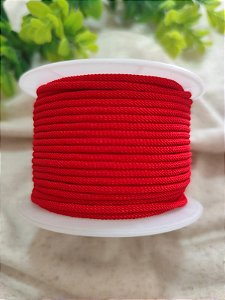 Cordão Trançado 2.5mm Vermelho (metro)