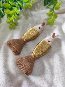Pingente Peixe Artesanal Dourado 8,5cm (un)