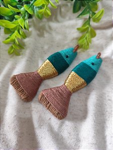 Pingente Peixe Artesanal Turquesa 8,5cm (un)