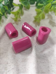 Conta Resina Geométrica 30mm Pink, furo 11mm (2un)