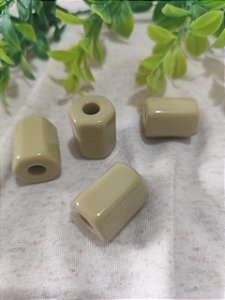 Conta Resina Cilindro 25mm Verde Abacate, furo 7mm (2un)