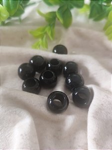Bola Resina 15mm Preto, abertura 7mm (6un)