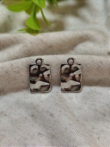 Pingente Martelado Retangular 20mm Níquel (un)