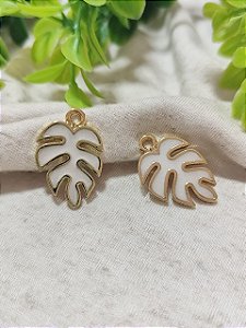 Pingente Costela de Adão 30mm Ouro, resinado Branco (un)