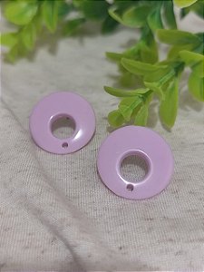 Brinco Resina Redondo Lavanda