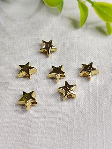 Passante Estrela 12mm Ouro, abertura 3mm (un)