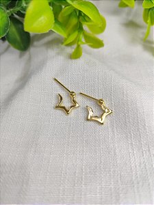 Brinco argolinha Estrela12mm Ouro (par)