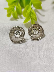 Brinco Caracol Níquel 20mm com strass (par)